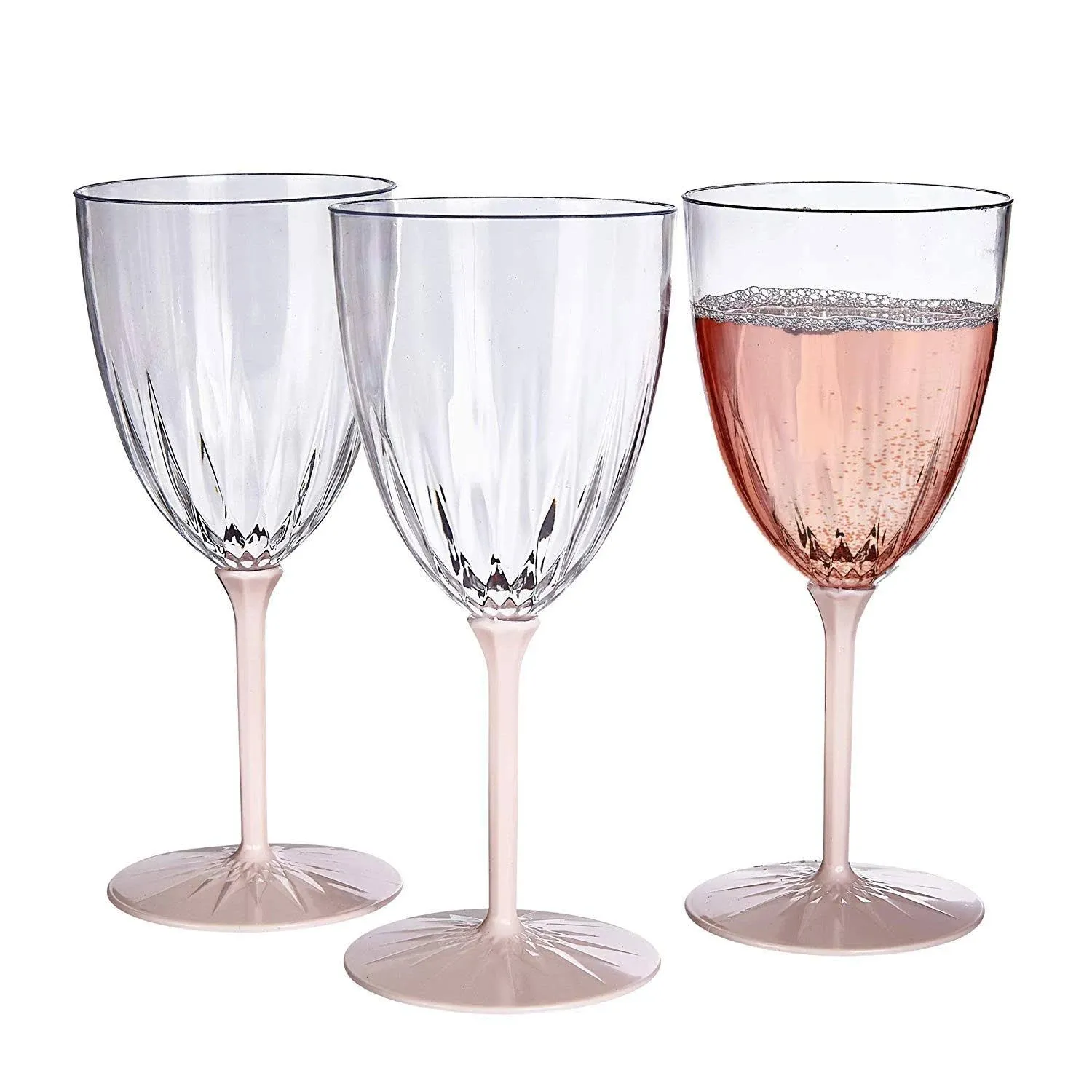 Vintage Collection Disposable Wine Glasses | Reusable Stemmed Wine Cups | for ...