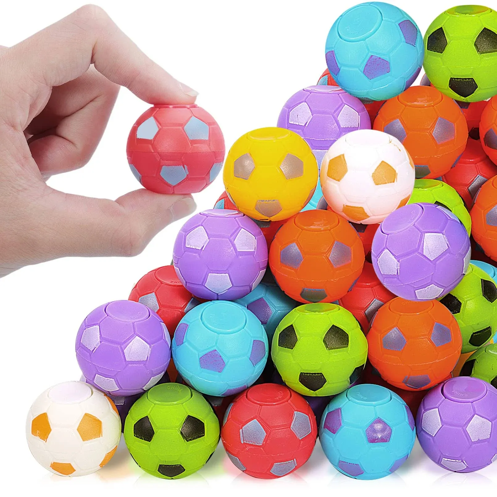 36pcs Soccer Party Favors,Rotatable Soccer Finger Balls,Soccer Spinner Balls ...