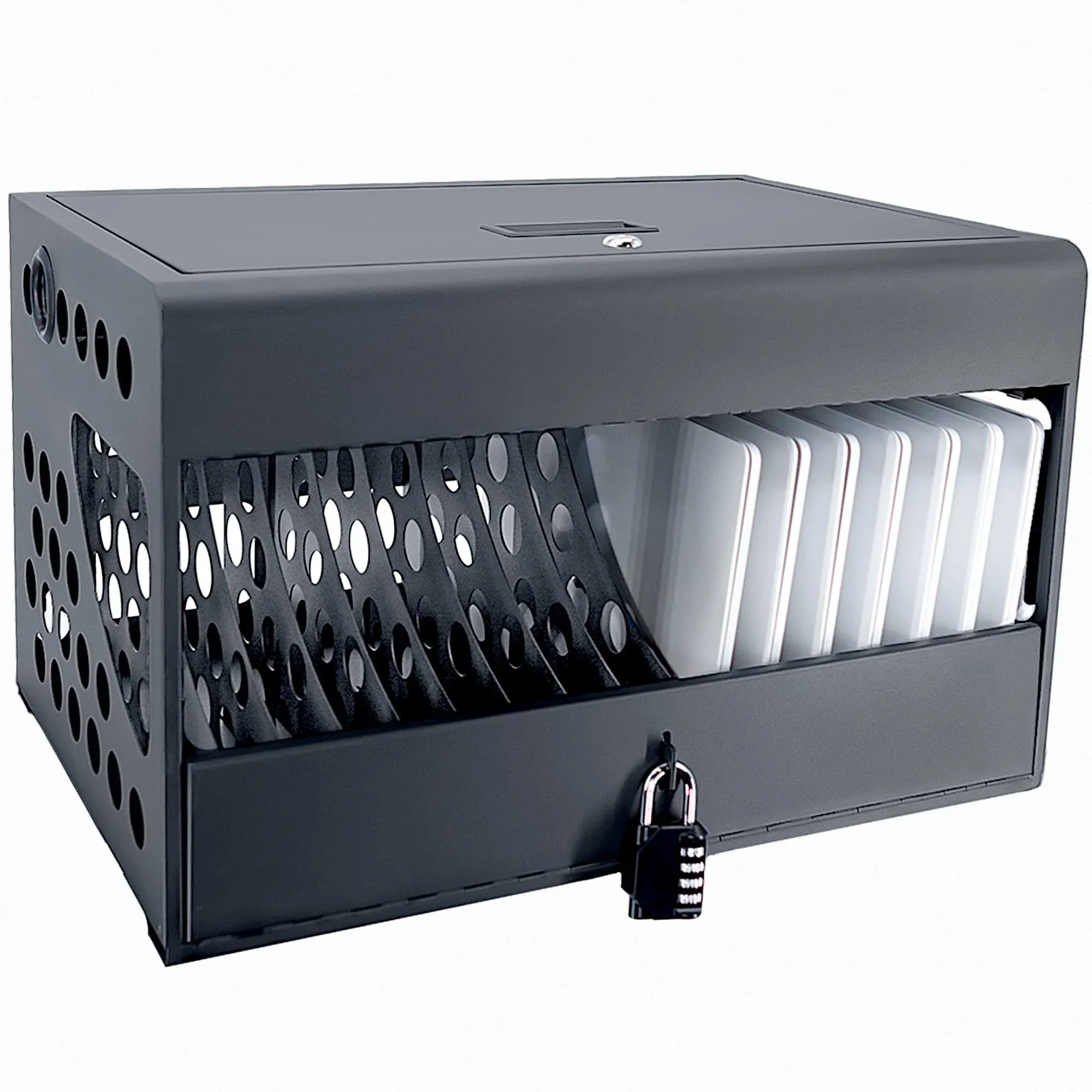 16-Device Charging Station for Chromebooks - Locking Charging Cabinet with Ca...