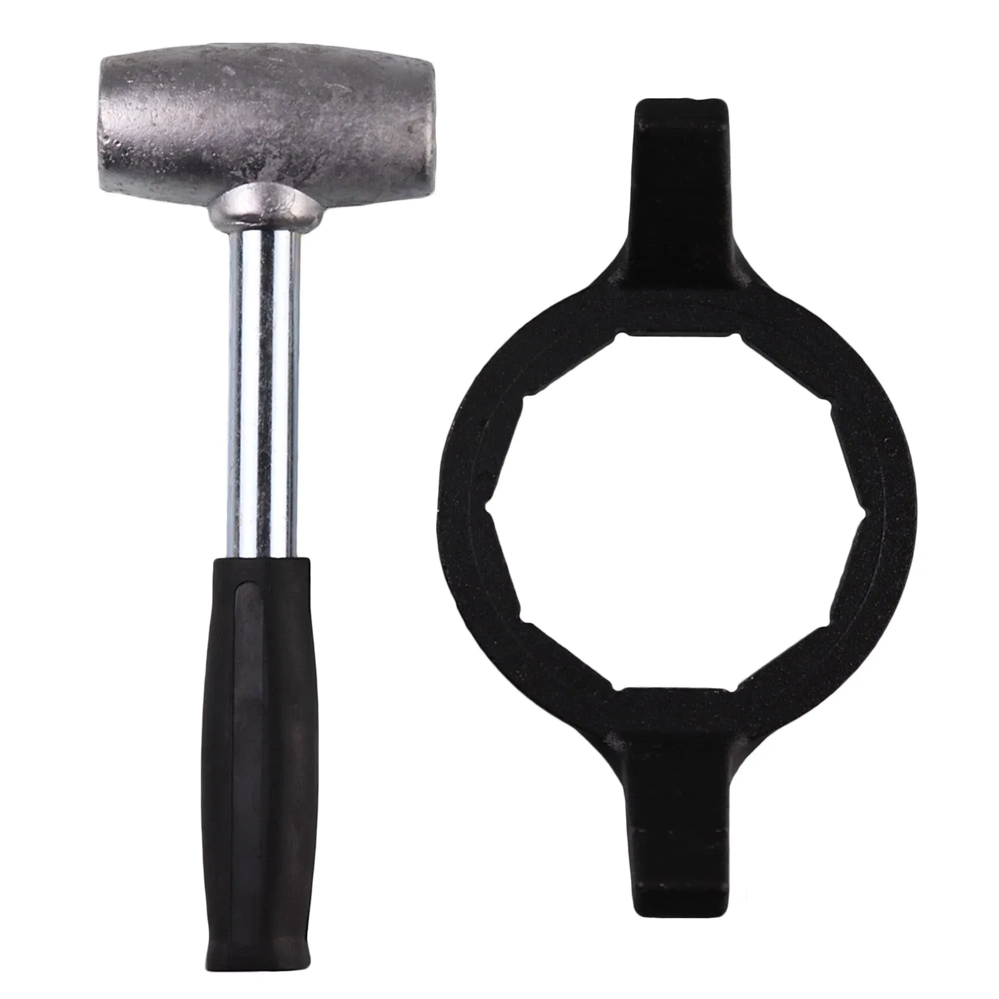 4lb Lead Hammer and 10-sided Bullet Wrench Set - Dead Blow Lead Hammer + Bullet/Diamond Wrench are Essential Tools for Lowriders with Bullet Knock-Off Spinner Cap Fitted Wire Wheels