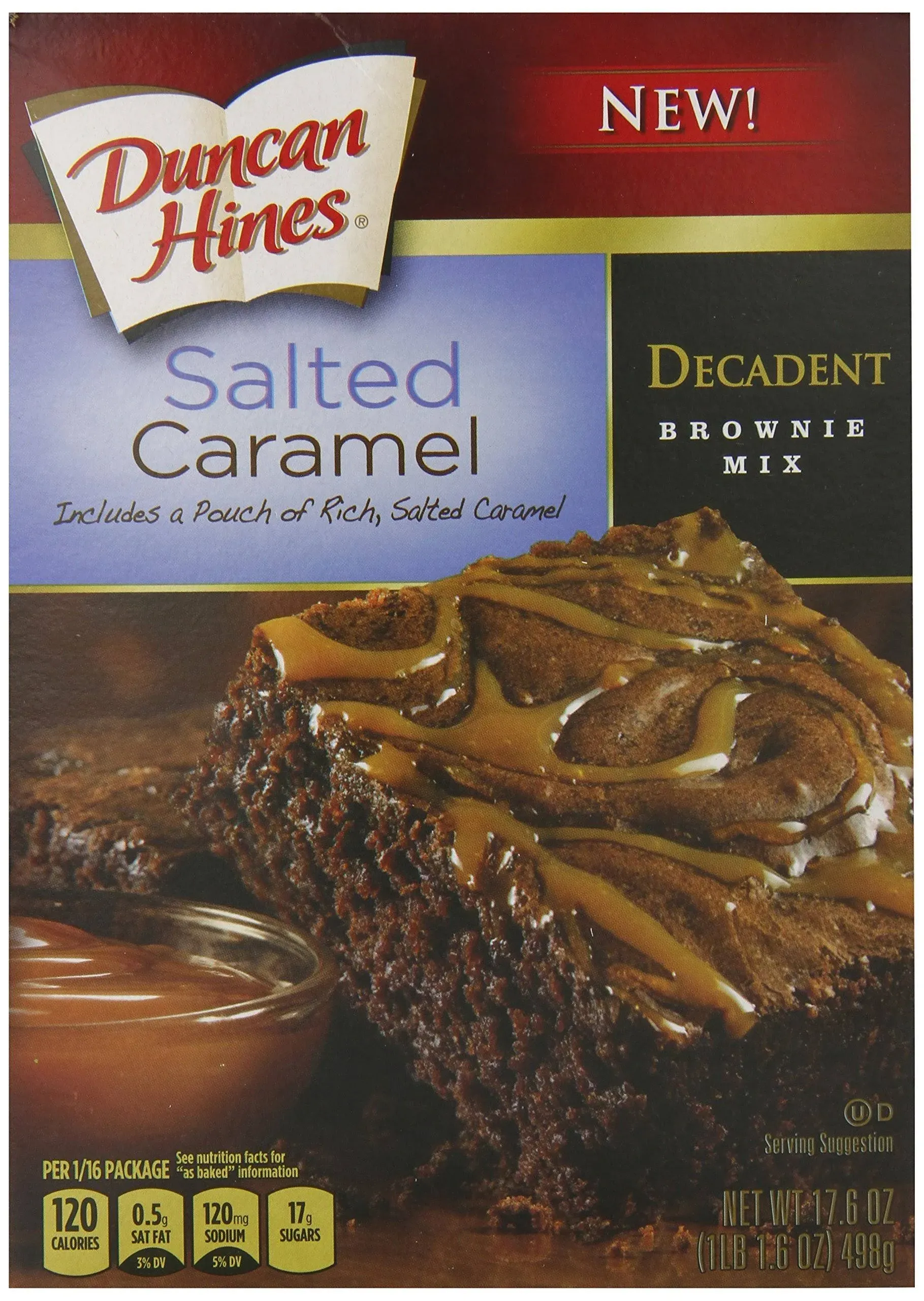 Duncan Hines Decadent Salted Caramel Brownie Mix 17.6 oz. Box