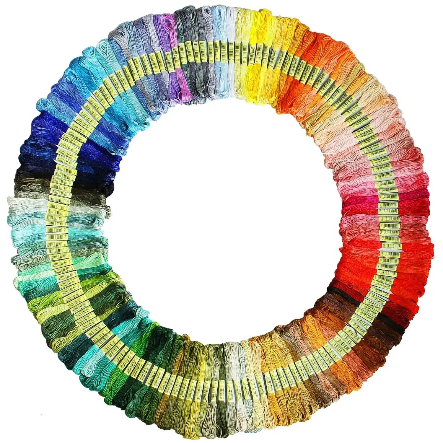 NOGIS Embroidery Floss Rainbow Color 100 Skeins Per Pack Cross Stitch Threads Friendship Bracelets Floss Crafts Floss