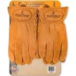 Plainsman Premium Cabretta Leather Work Gloves Light Brown 2 Pairs Large