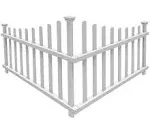 Zippity Outdoor Products Ashley No-Dig Vinyl Corner Picket Accent Fence (42in W x 30in H-Unassembled)