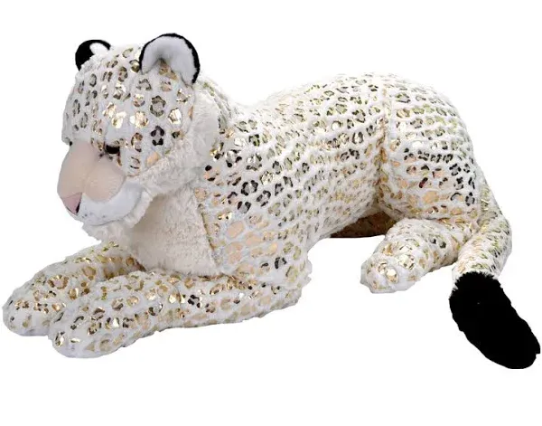 Jumbo Foilkin White Snow Leopard Stuffed Animal by Wild Republic