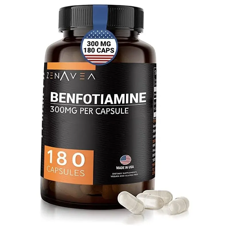 Zenavea Benfotiamine 300mg Benfotiamine B1 180 Capsules (3 Months Supply) Blood ...