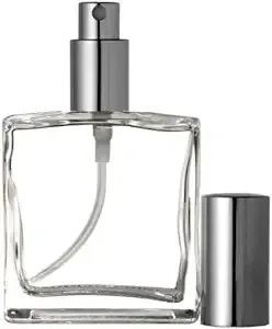 Riverrun Large Perfume Cologne Atomizer Empty Refillable Glass Bottle Fine Mist Silver Sprayer 3.4 oz 100ml (1 Bottle)