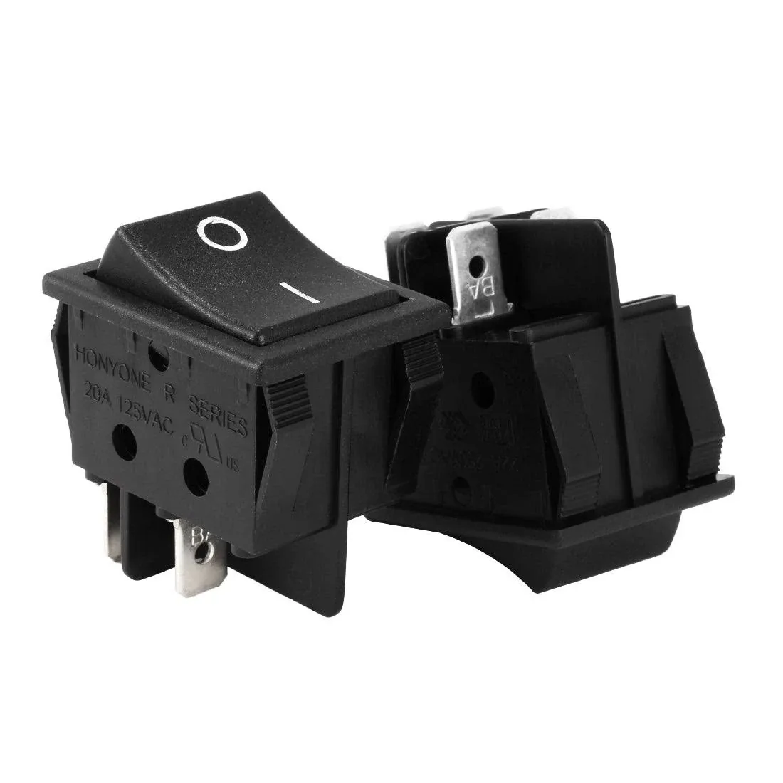 uxcell DPST 4Pin 2 Position I/O Boat Rocker Switch Black AC 20A/125V 22A/250V