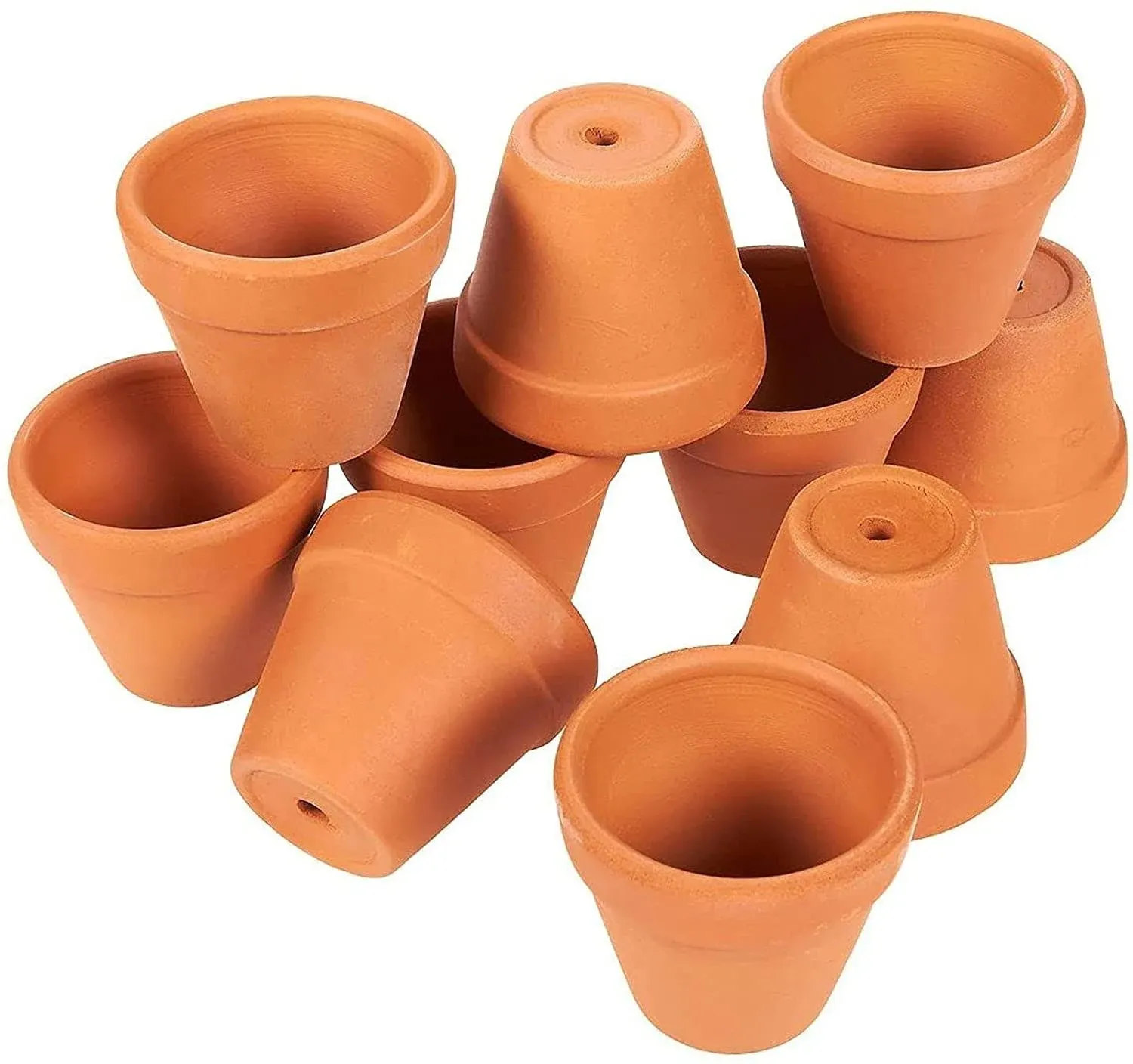 10-Pack 2-Inch Mini Terracotta Pots for Gardening, Mini Flower Clay Pots