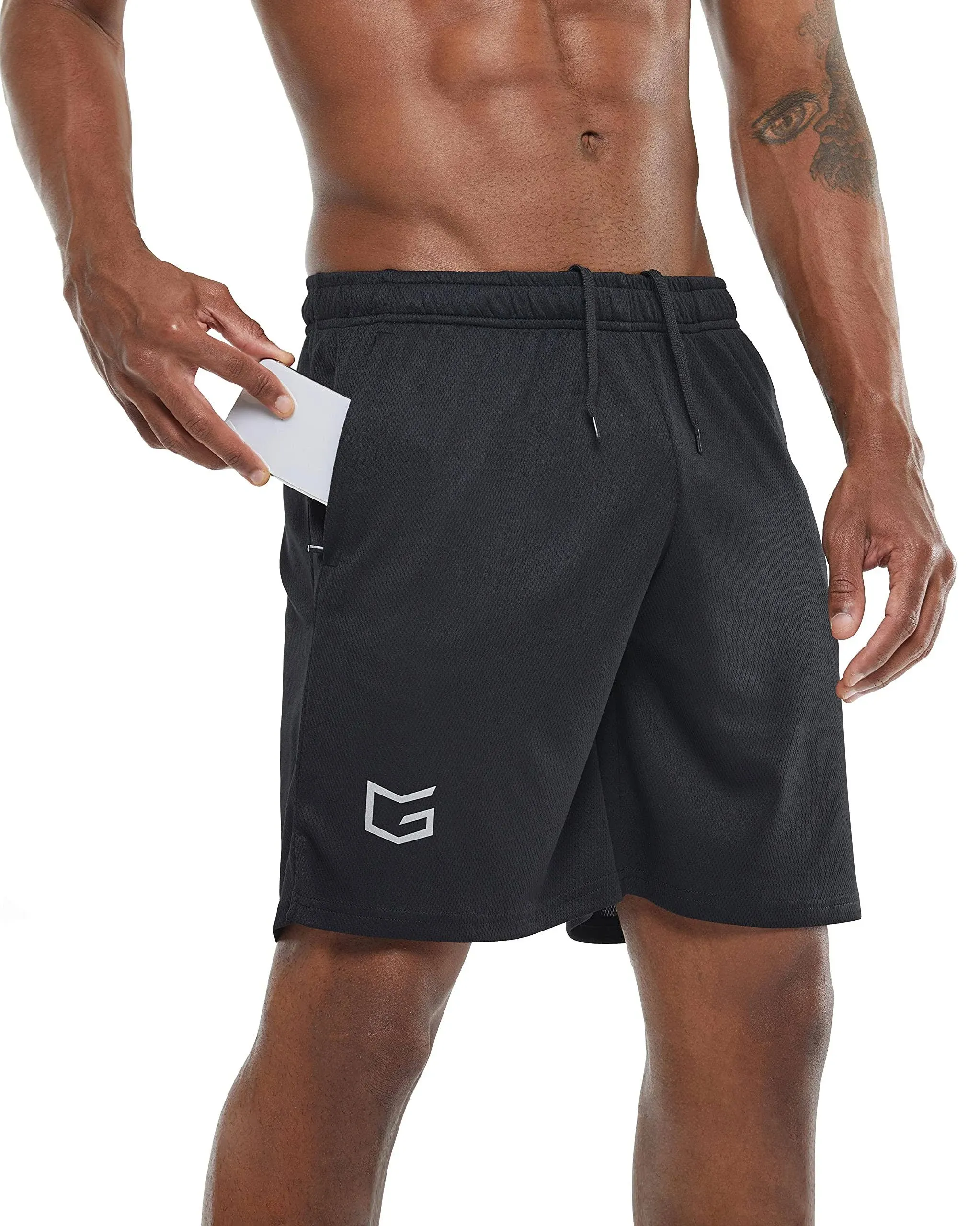 G Gradual Men&#039;s 7&#034; Workout Running Shorts Quick Dry XX-Large, Black 