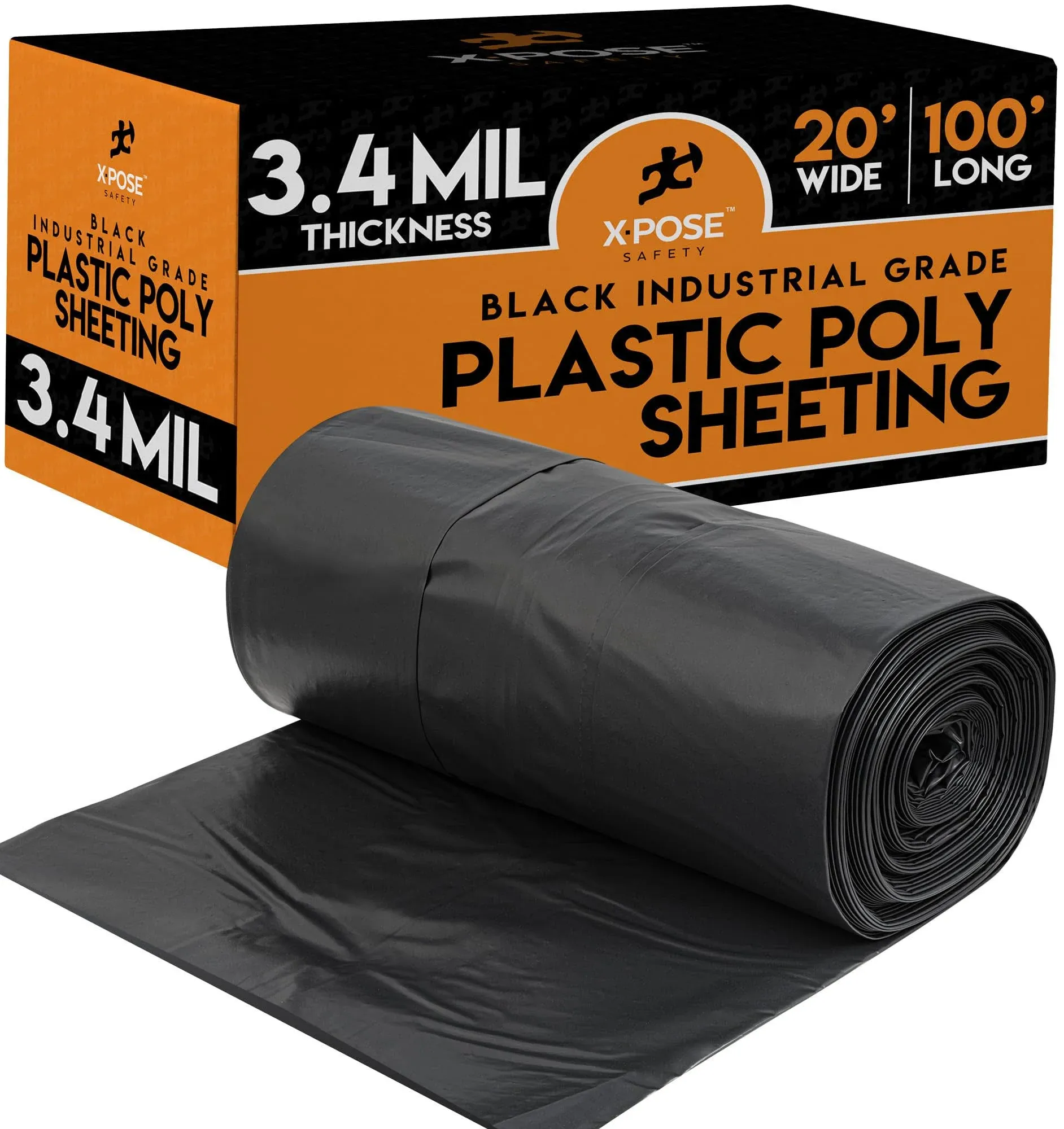 20-ft x 100-ft Black 3-Mil Plastic Poly Sheeting