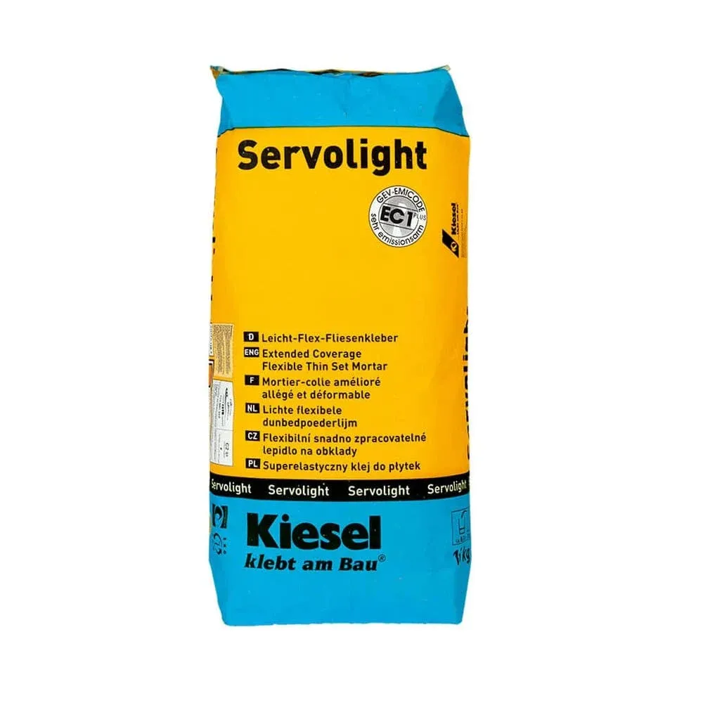 Kiesel Servolight Grey Acrylic Polymer Modified Thinset Mortar 33 lbs (15kg) Bag