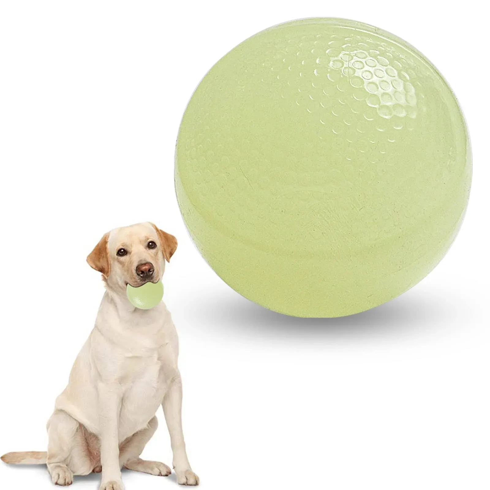 Indestructible Dog Ball Toys for Small/Medium Dogs - Glow in The Dark, Durable ...