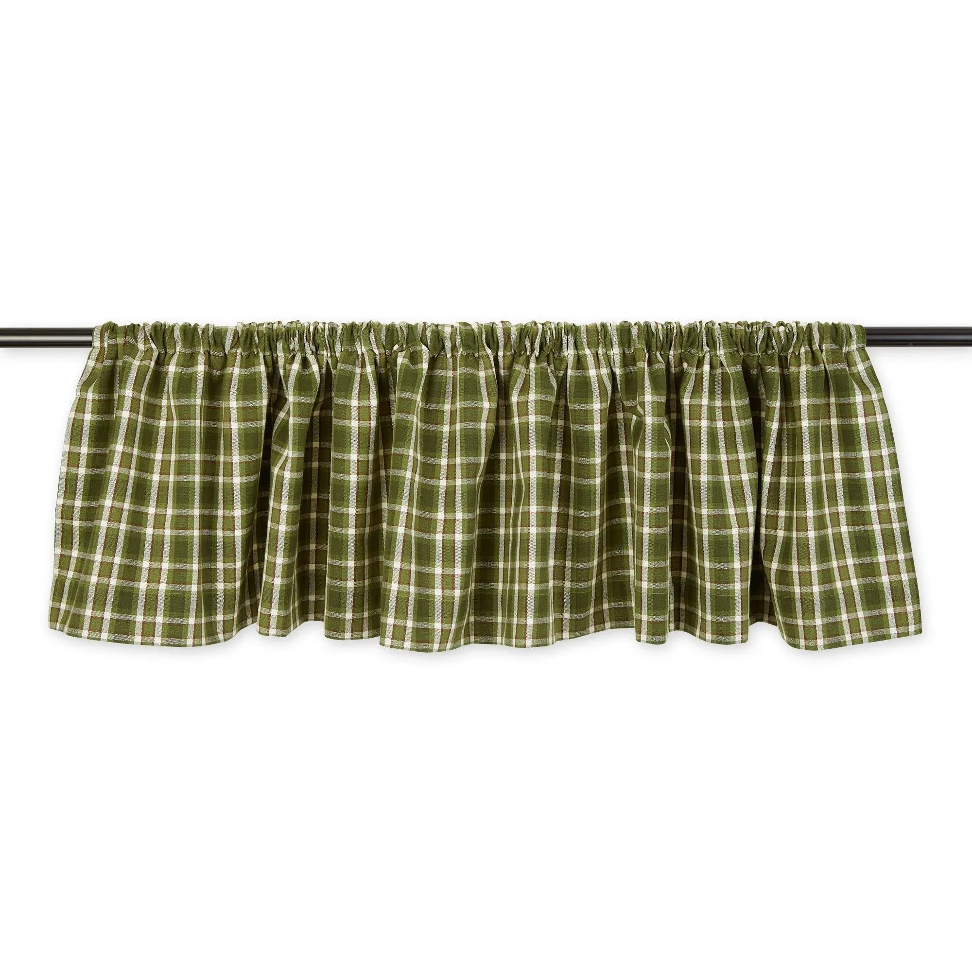 Cascade Natural Texure Multi-Color Plaid Cotton Window Valance 72x14