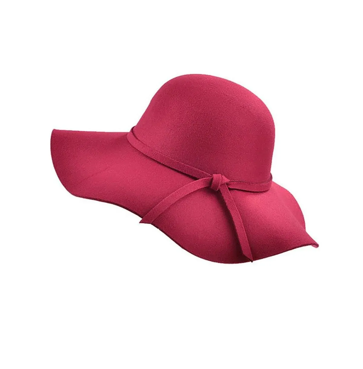 Haute Edition Women's Felt Wool Blend Floppy Hat - Wine