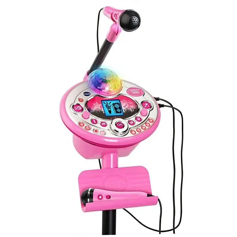 Vtech Kidi Star Karaoke System 2 Mics with Mic Stand & AC Adapter Pink