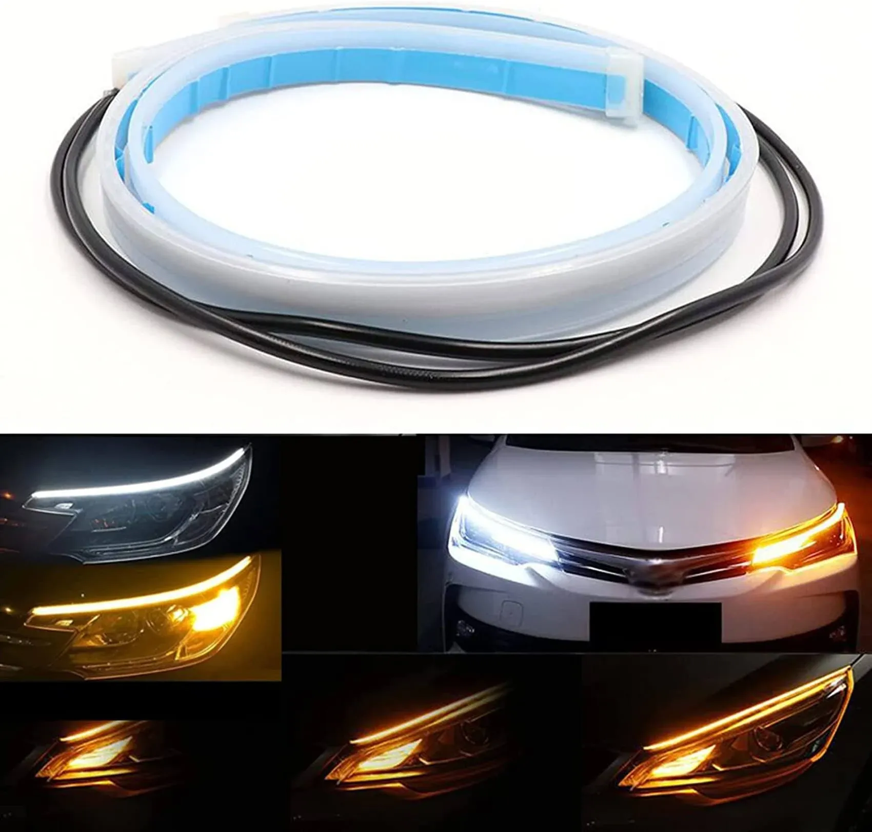 2Pcs 24 Inch Led Strip Lights for Cars Led Headlight Strip Switchback Sequential