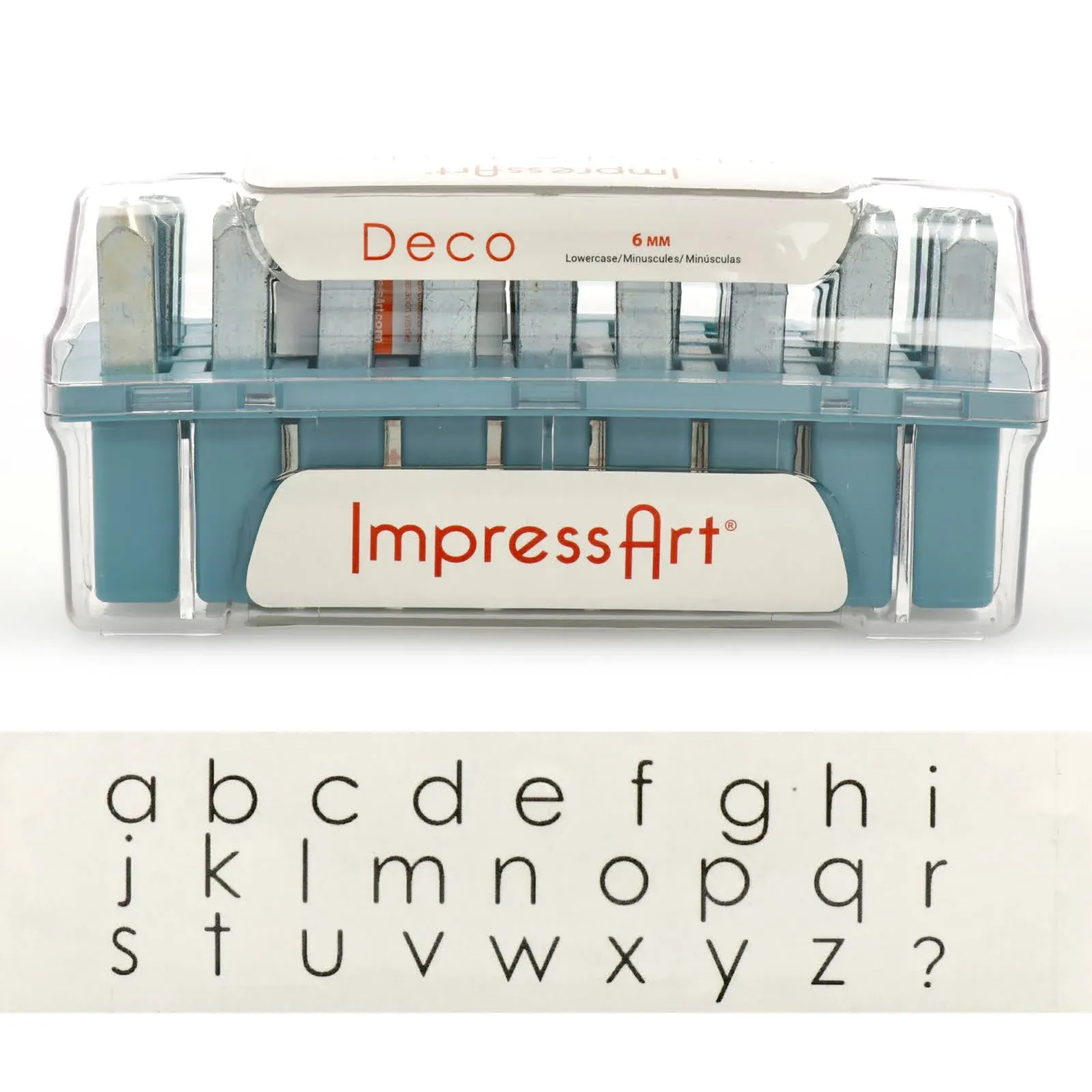 NEW Size 6mm ImpressArt DECO Lowercase Metal Stamp Kit, Alphabet Stamps, Lower Case Set Plus Question Mark Punctuation Stamp