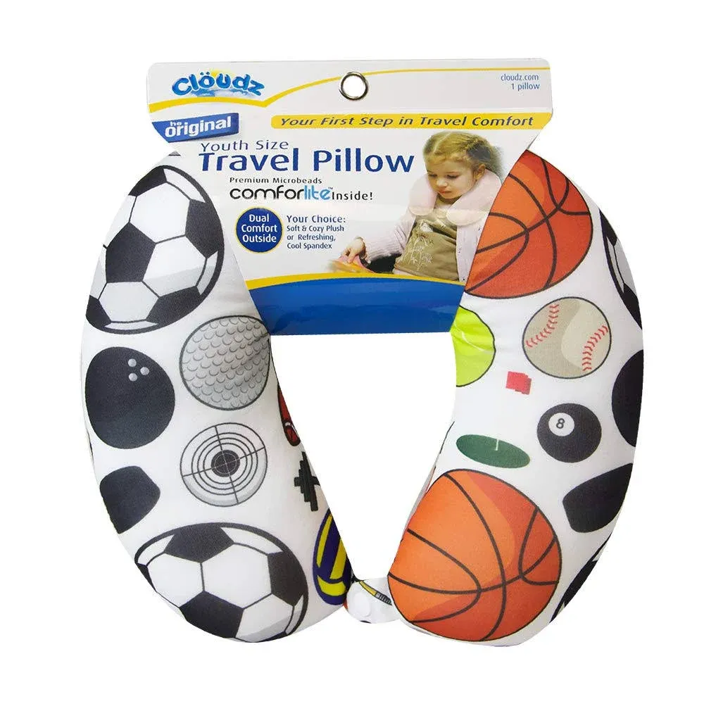 Cloudz Kids Microbead Travel Neck Pillow - Sports