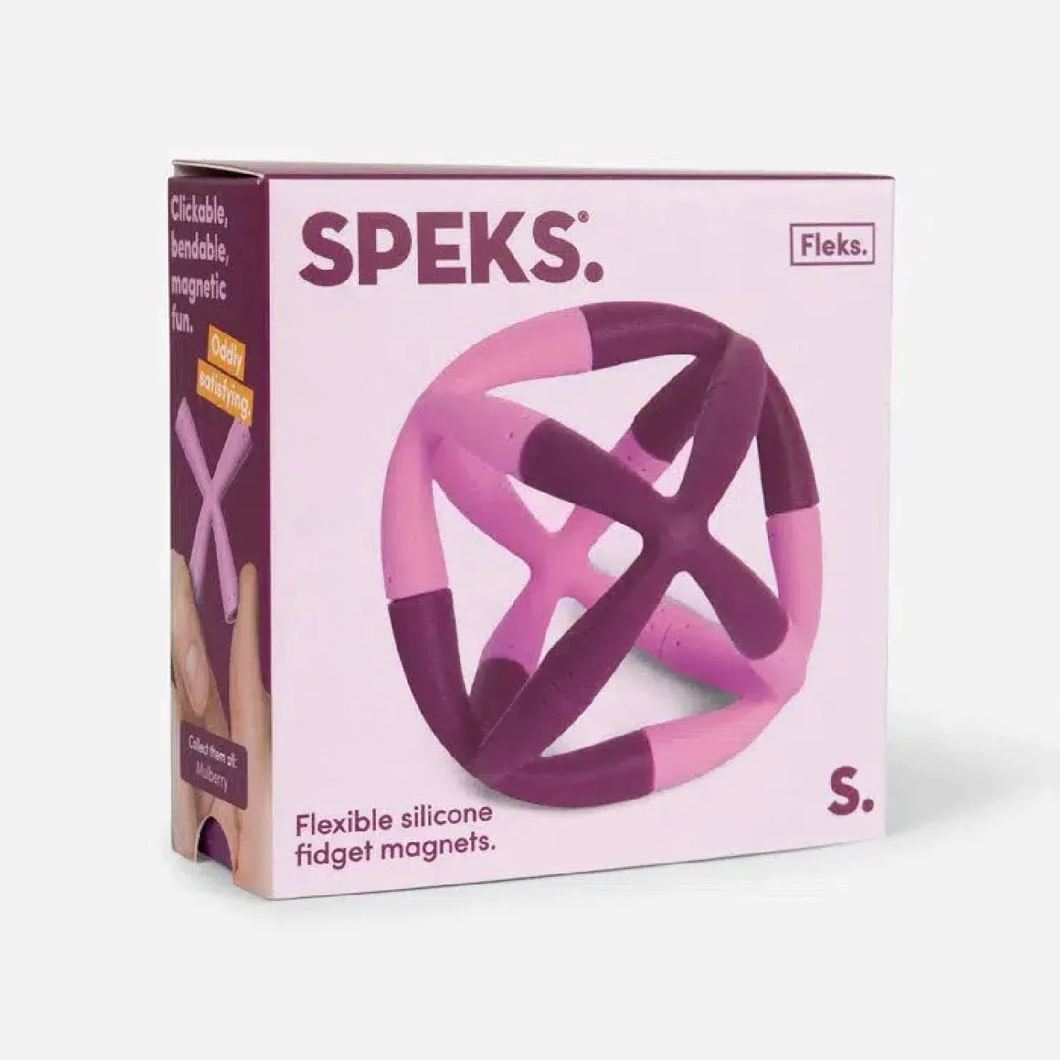 Speks Fleks Silicone 6-Piece Building Set - Mulberry - Fun Desk Toy for Adults