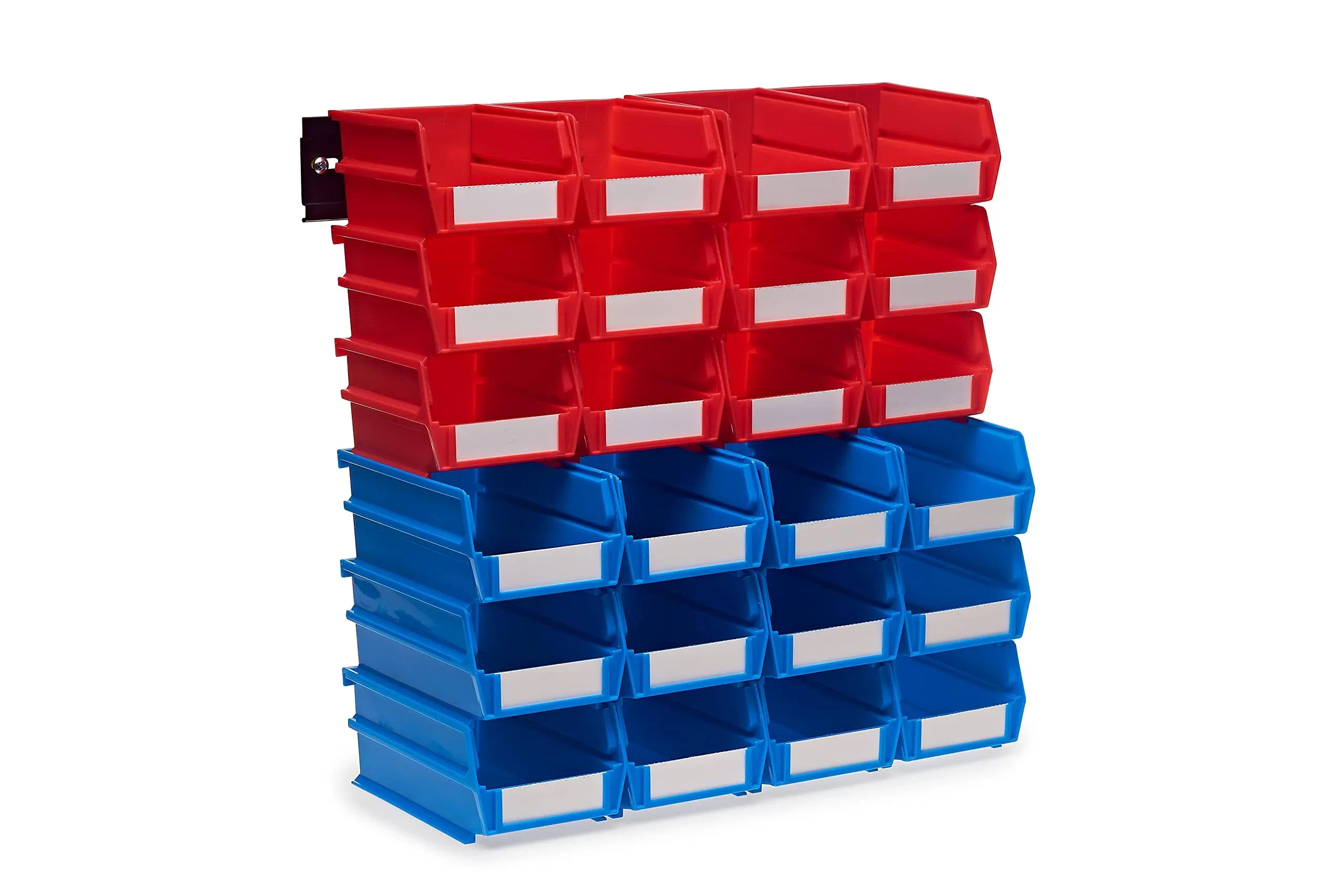 Triton Products LocBin (4.125-in W x 3-in H x 7.375-in D) Red/Blue Plastic Stackable Bin Lowes.com