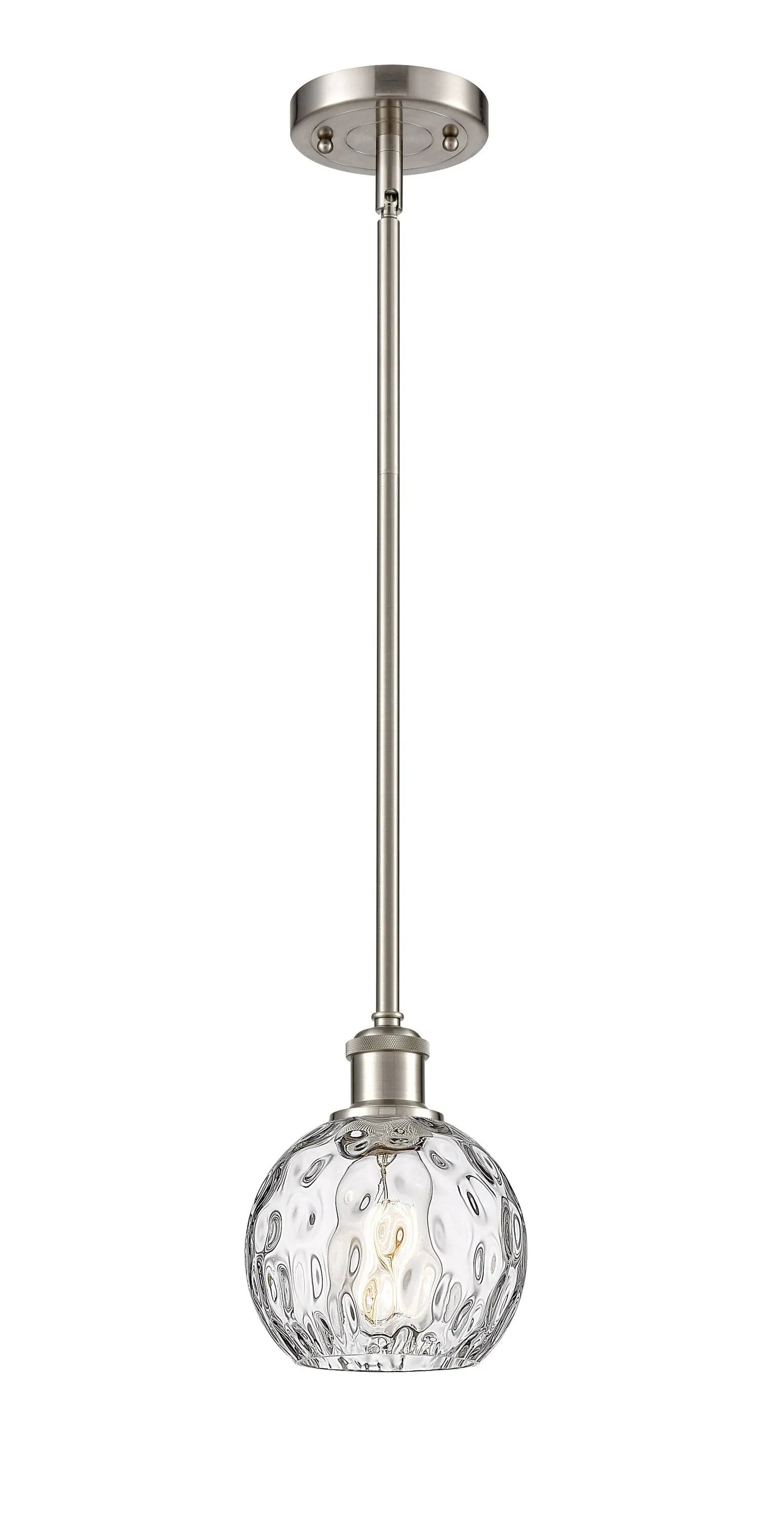 Innovations Lighting Athens Water Glass 1 Light 6" Mini Pendant - Brushed Satin ...