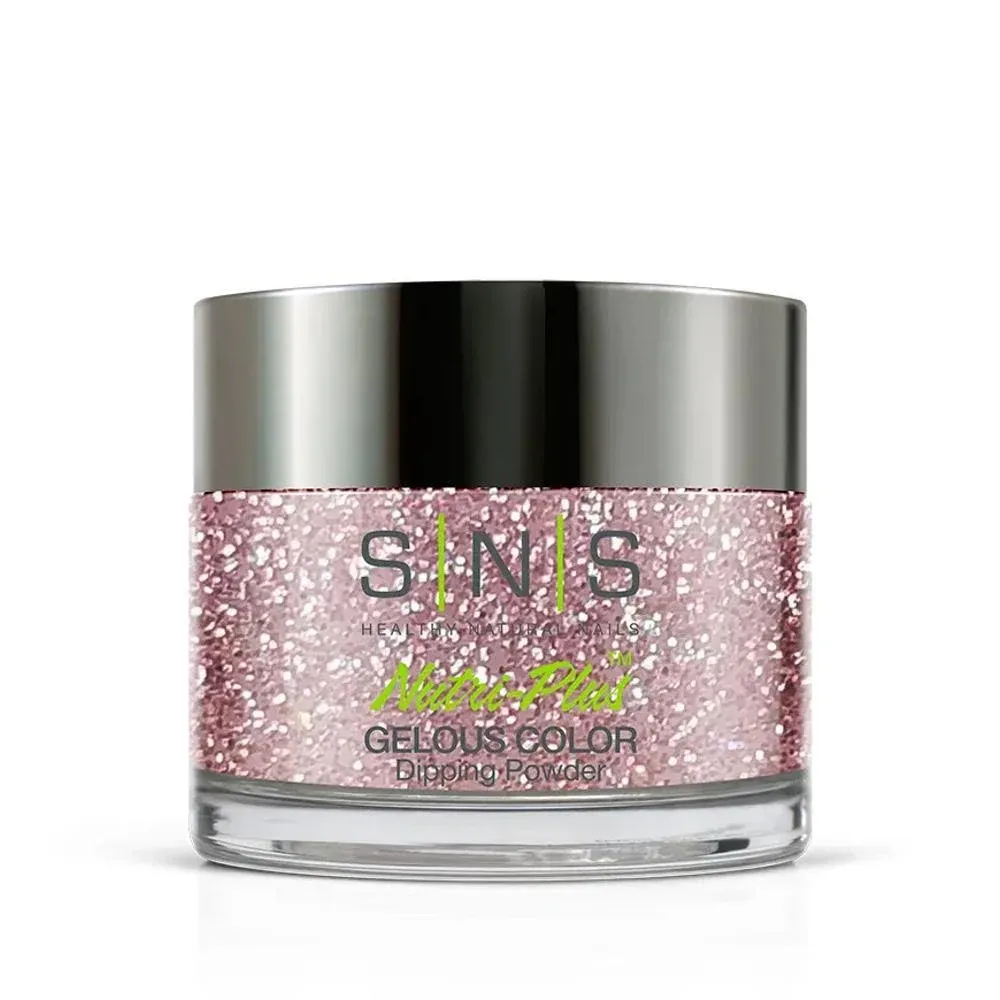 SNS Pink Glitter Dipping Powder - BP08 Chatty Parrot 1oz