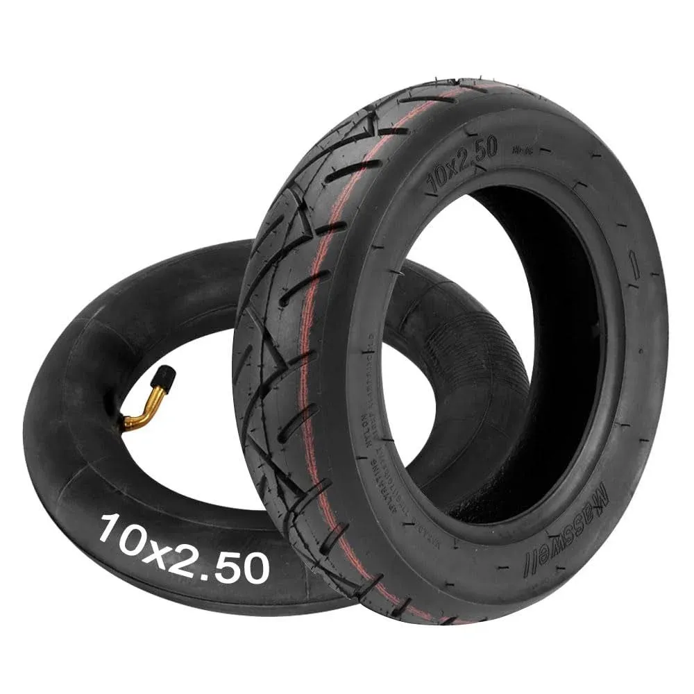 10x2.50 Tire + Inner Tube Set for 6” Rim 10" Scooter Wheels Electric Scooter Swagcycle Hover Board Smart Self Balancing Electric Scooters 36V 48V