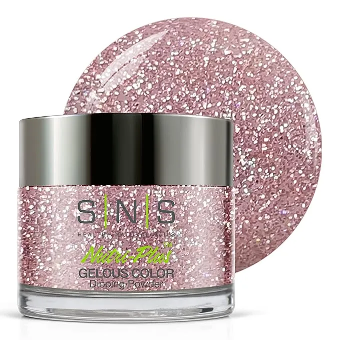 SNS Nail Dip Powder, Gelous Color Dipping Powder - Chatty Parrot (Pink/Rose, Glitter) - Long-Lasting Dip Nail Color Lasts up to 14 days - Low-Odor & No UV Lamp Required - 1 Oz