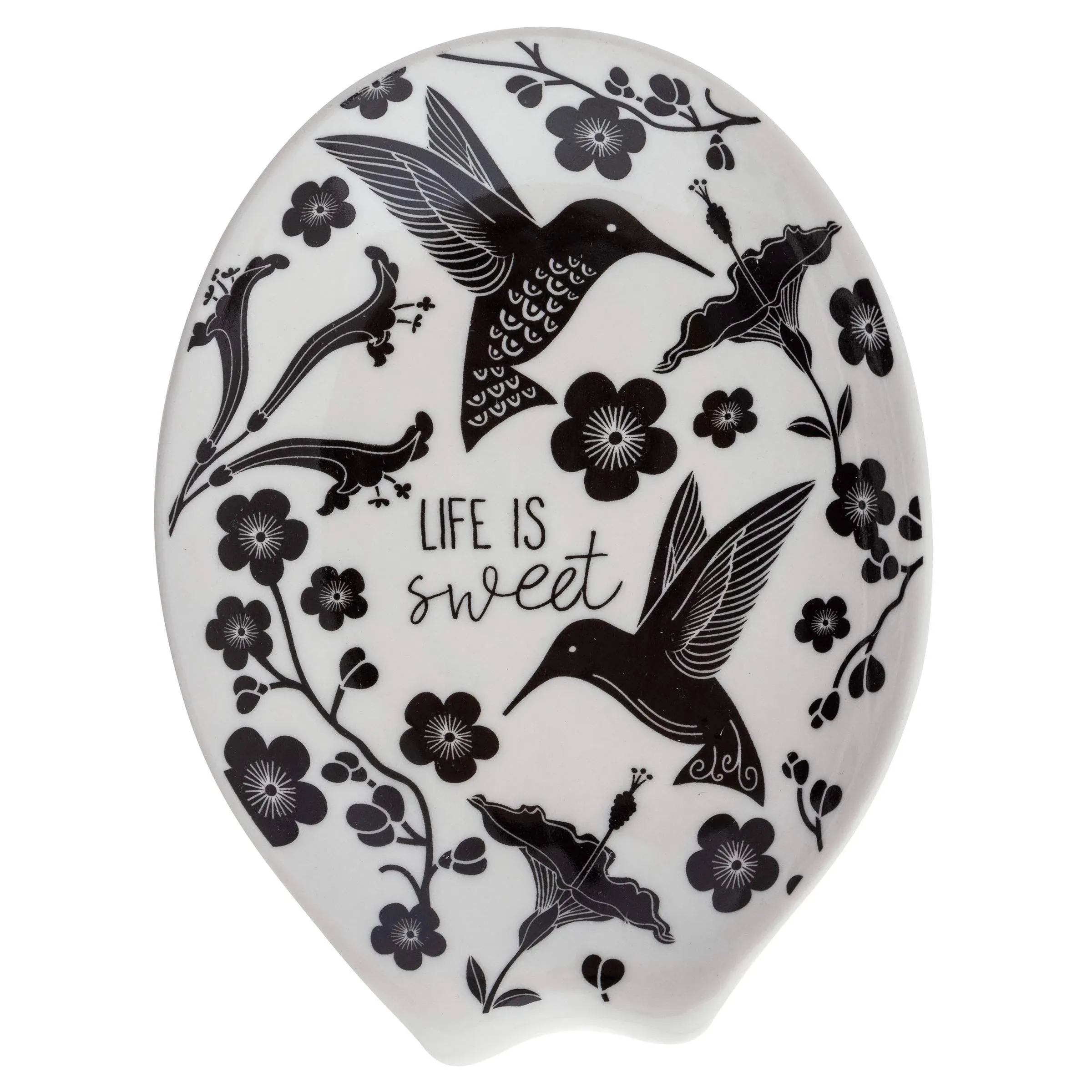 Karma Gifts - B&W Spoon Rest Hummingbird