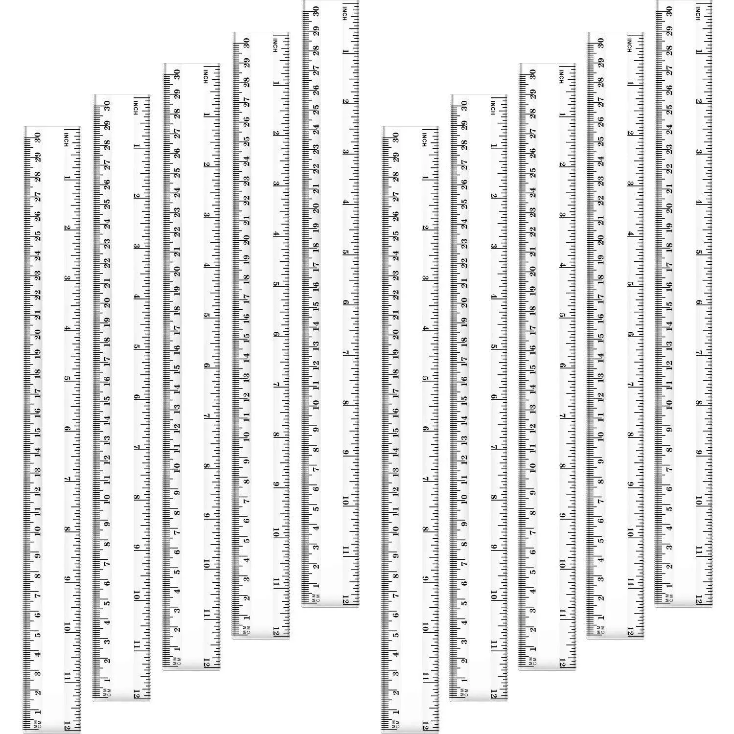 Chuangdi 20 Pieces Rulers 12 Inch Rulers Bulk Rulers for Kids Classroom Schoo...