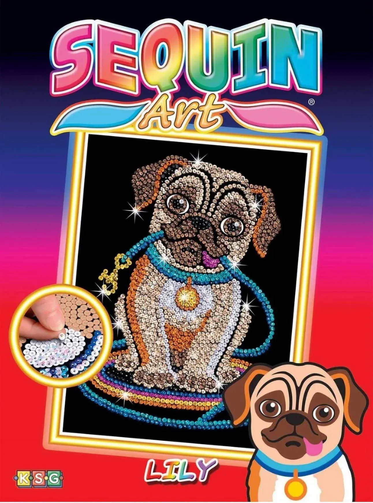 Sequin Art 1502 Red Lily Pug