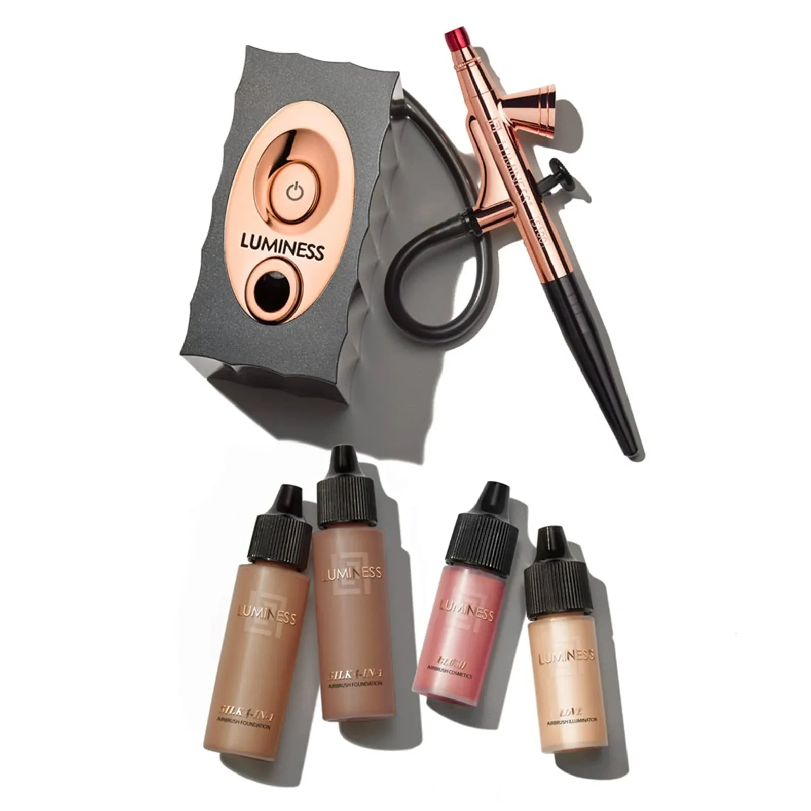 LUMINESS Icon Airbrush System with Starter Kit: Includes Silk 4-In-1 Foundation, Highlighter and Blush