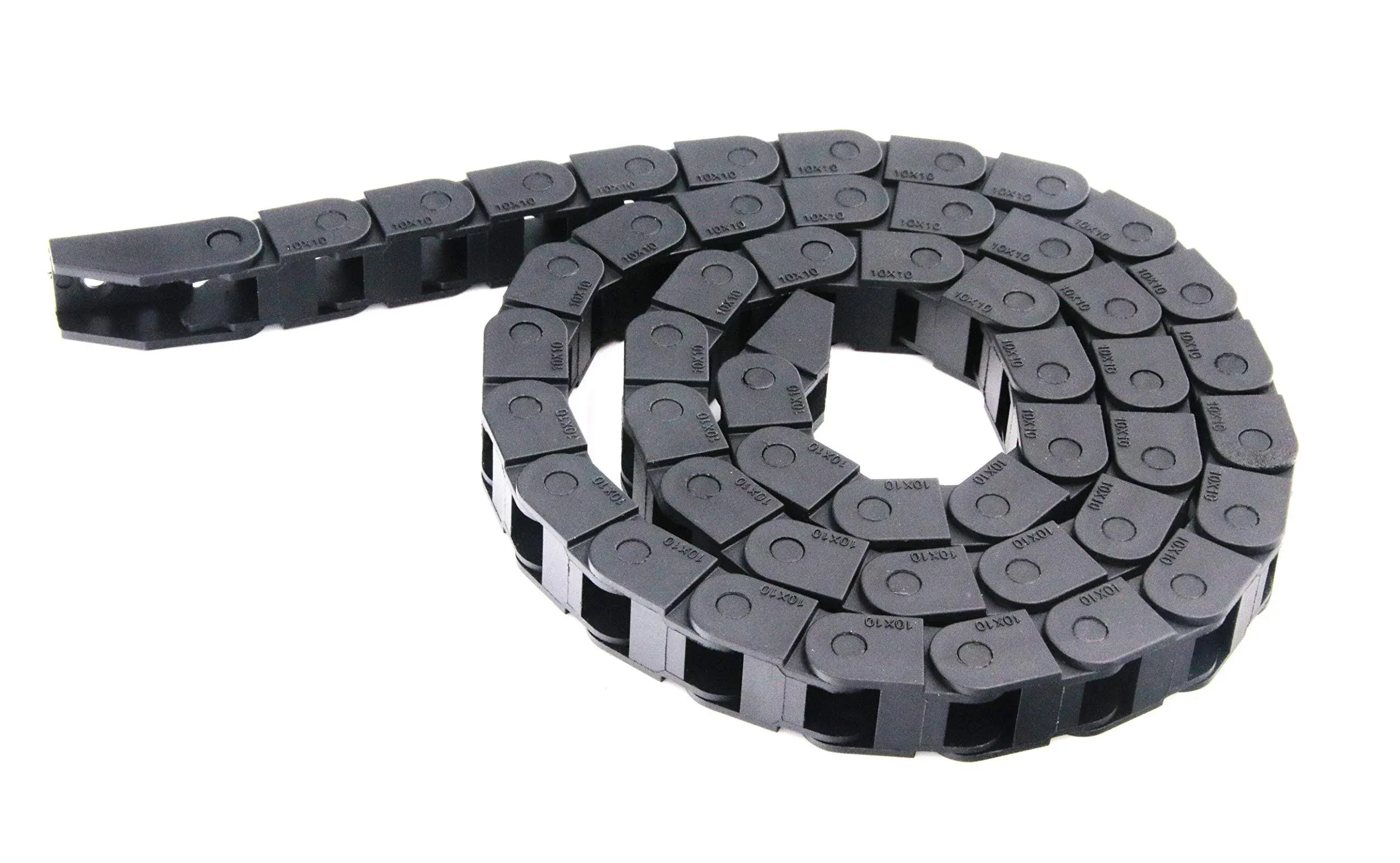 1m Black Plastic Drag Chain Cable Carrier for CNC Router Mill 10mm x