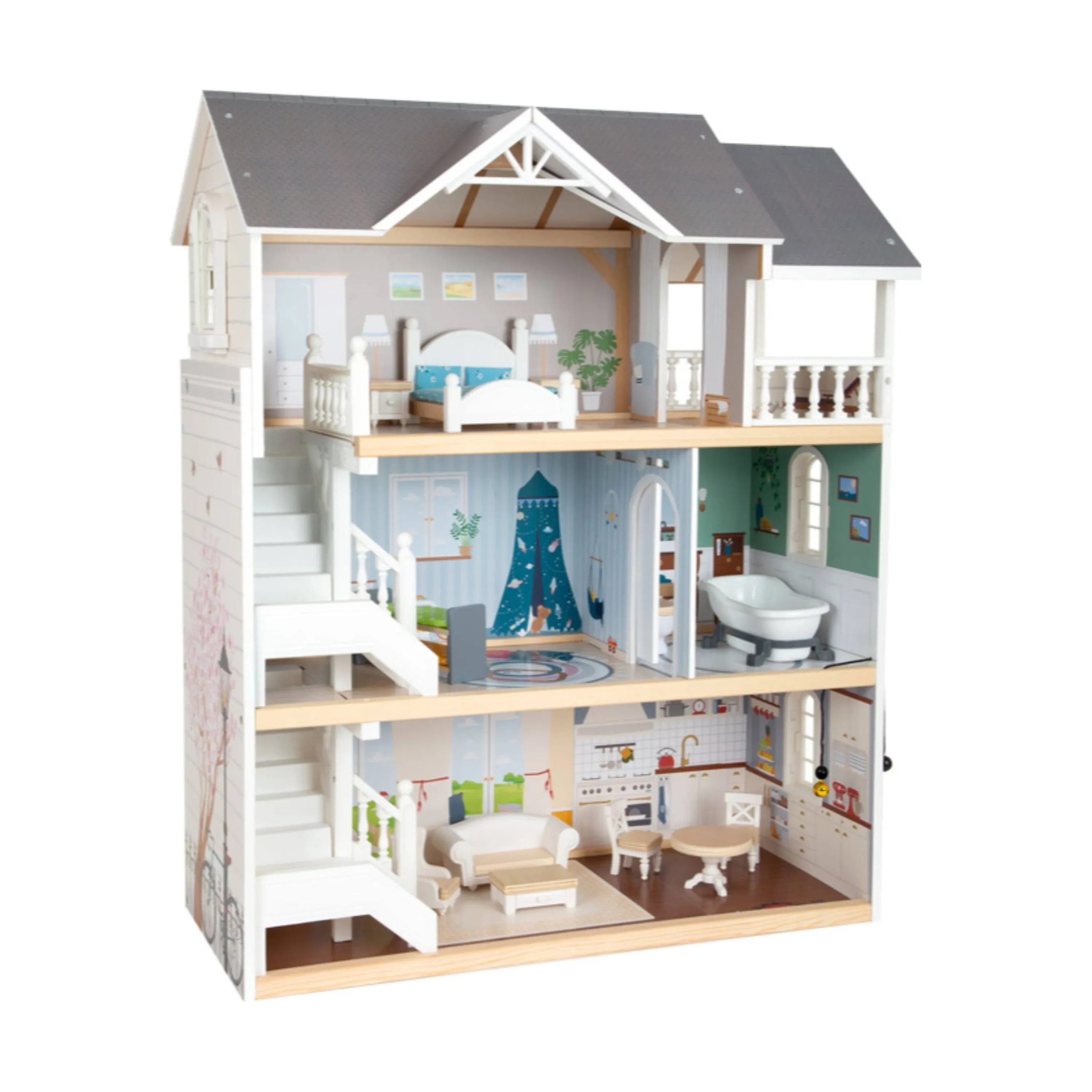 Small Foot Iconic Complete Doll House Playset with Furniture