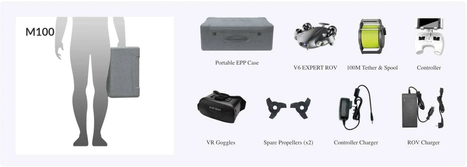 Qysea V6 Expert Underwater Drone M100