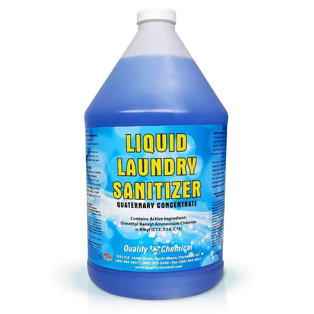 Laundry Sanitizer/for Commercial or Household use/Made in USA/Quality Chemical / 1 Gallon (128 oz.), Blue