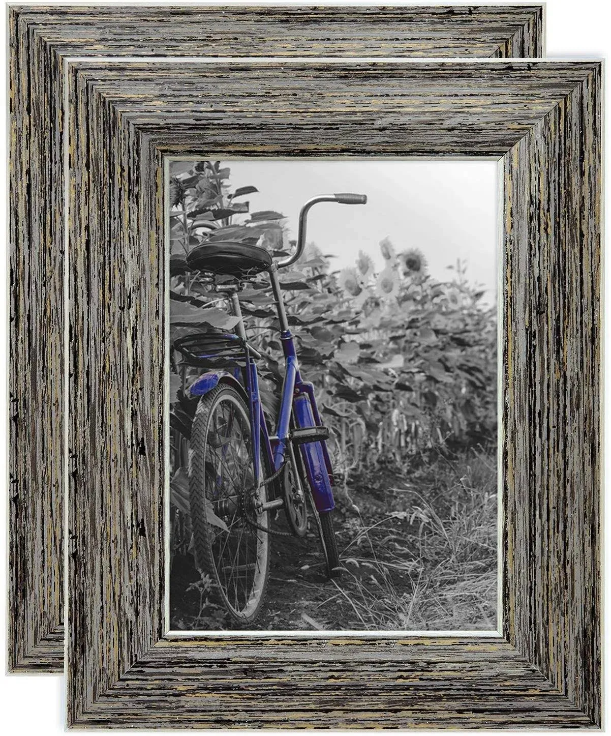 Americanflat 5x7 Rustic Tan Picture Frame with Polished Glass - Horizontal and ...