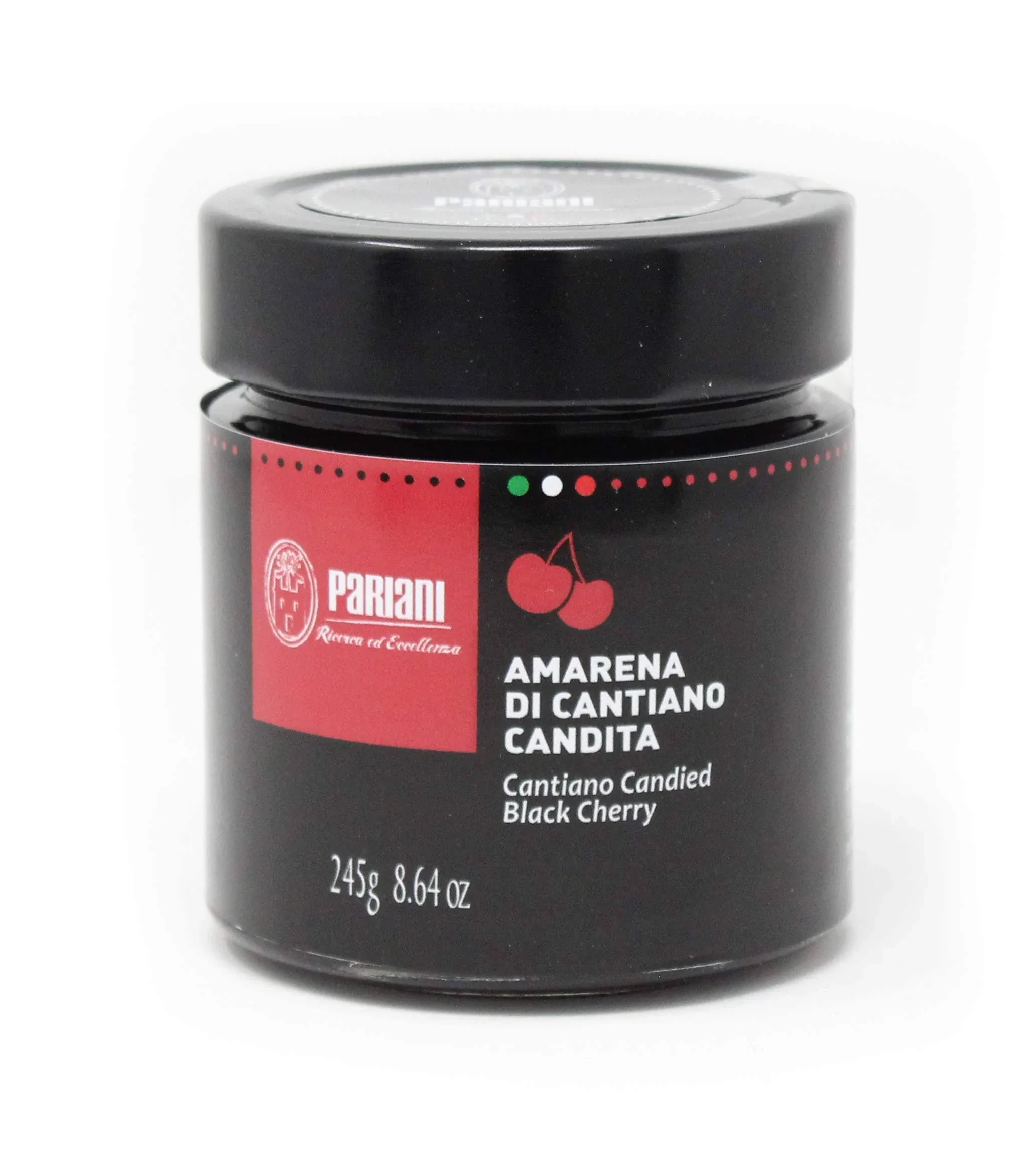 Pariani Candied Sour Black Cantiano Cherries in Syrup (245g)