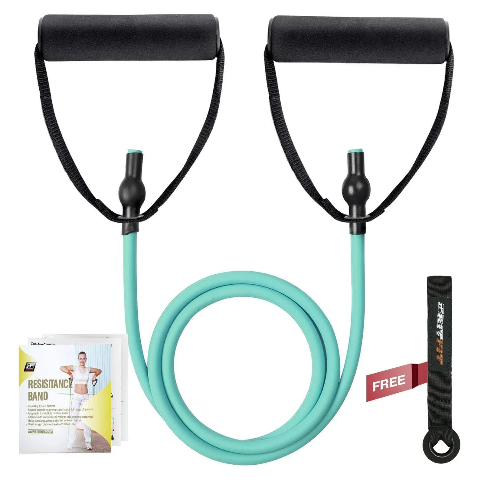 RitFit Single Resistance Exercise Band with Comfortable Handles - Ideal for ...