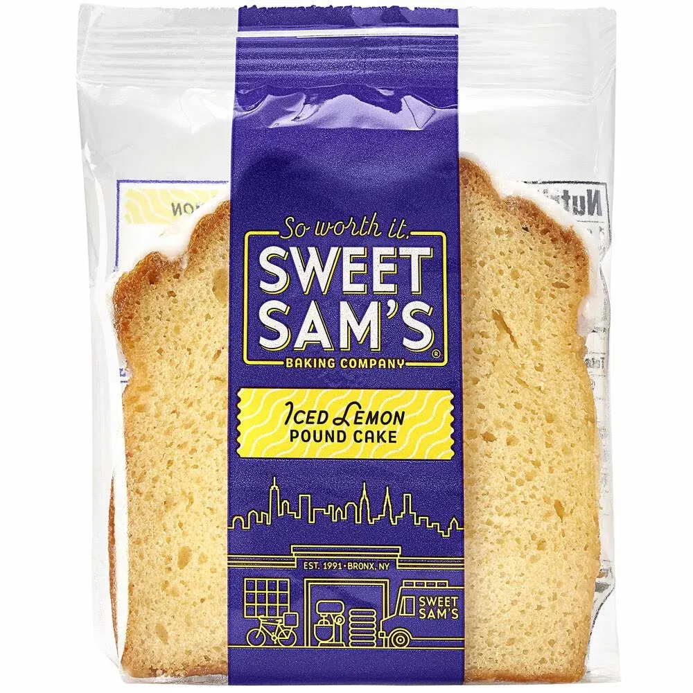 Sweet Sam&#039;s Pound Cake, Iced Lemon, 12 Count