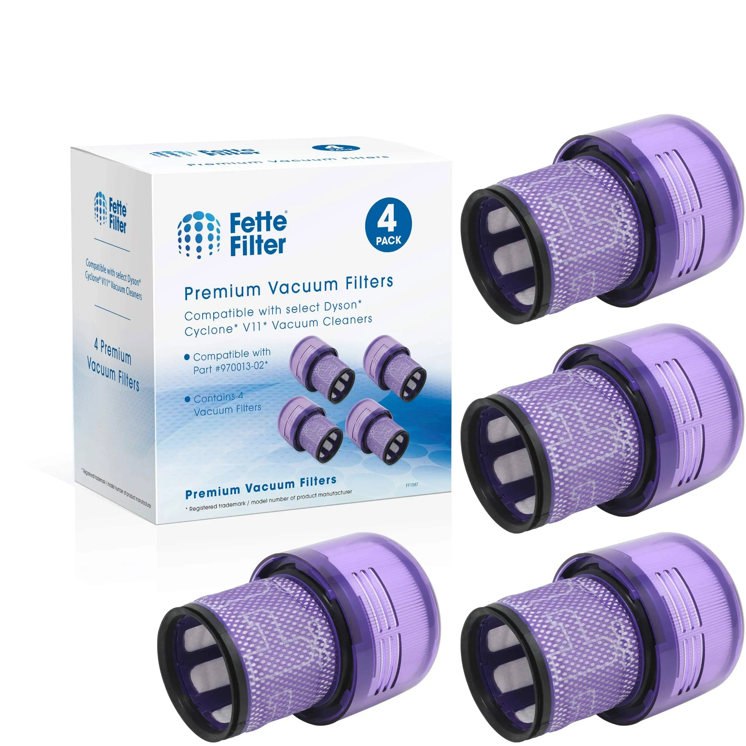 Filters Compatible with Dyson Cordless V11 Vacuums.  Part # 970013-02 (4 Pack)