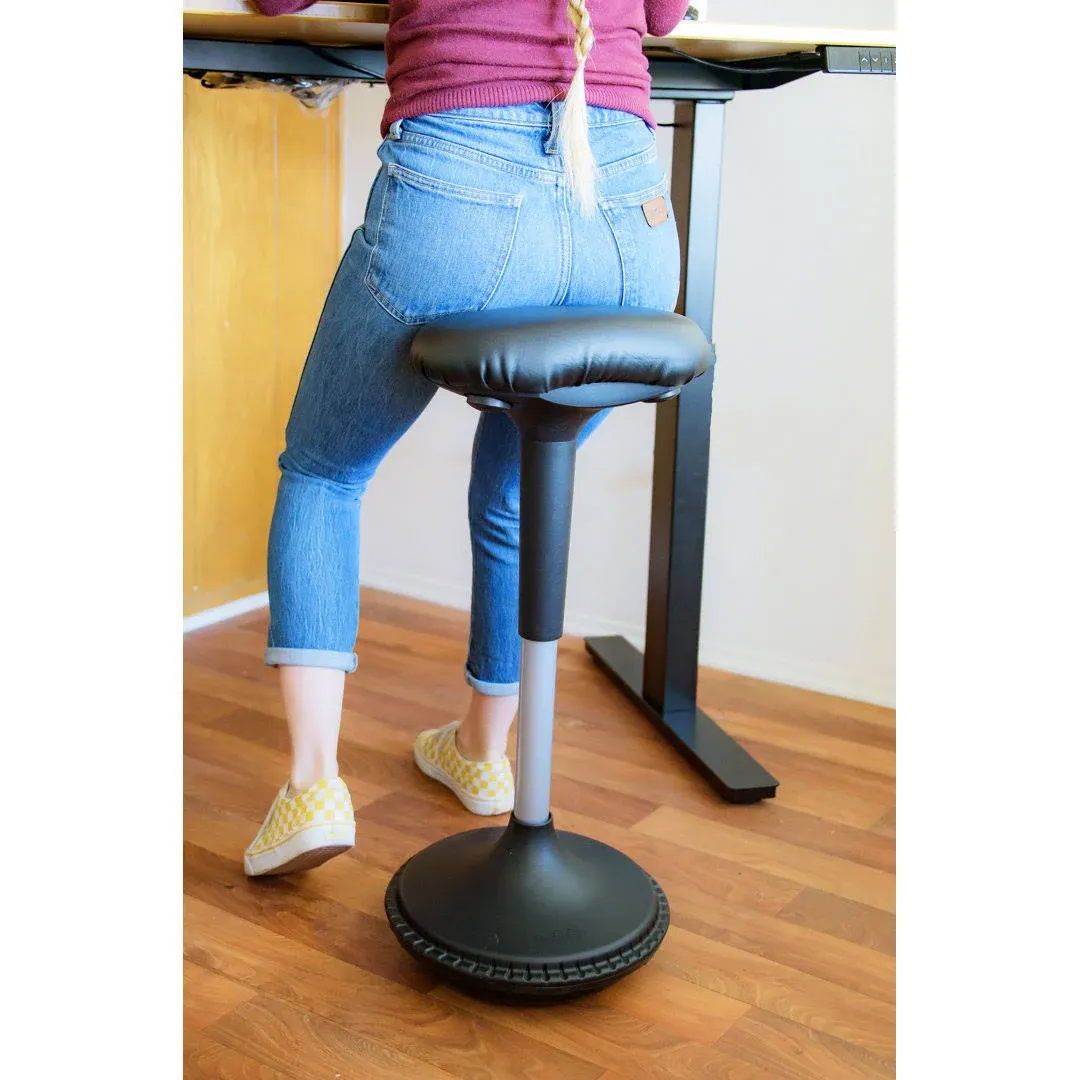 Uncaged Ergonomics Armless Wobble Active Sitting Balance Stool Faux Leather