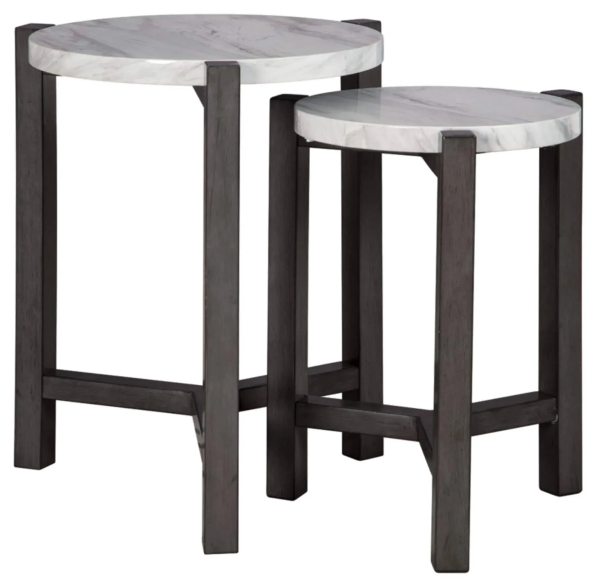 Crossport Gray/White/Brown Accent Table (Set of 2)