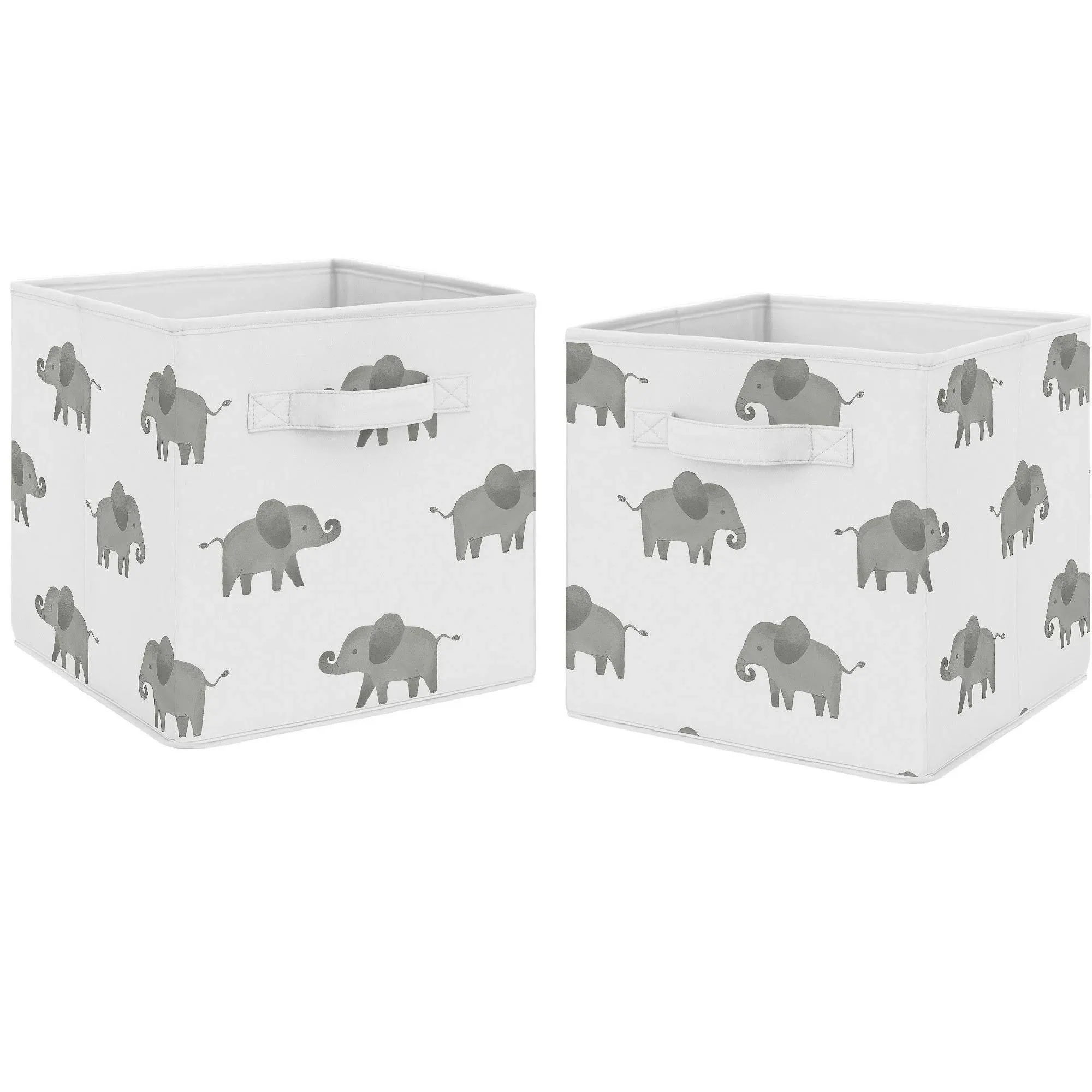 Sweet Jojo Designs Grey and White Watercolor Elephant Safari Organizer Storage ...