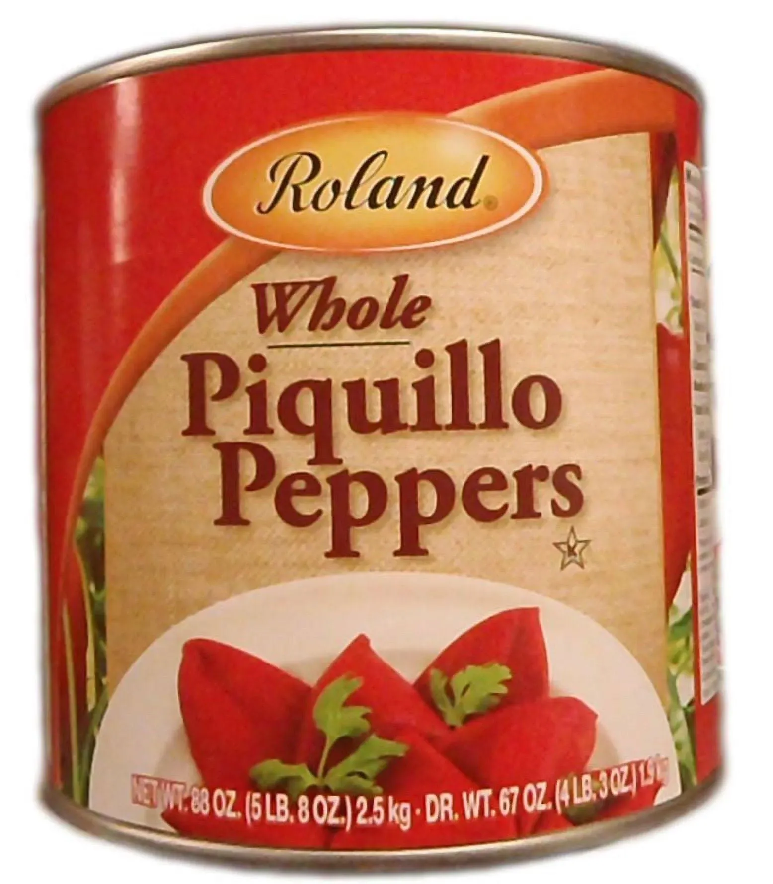 Roland Foods Whole Red Pimiento Peppers, 28 Ounce Can, Pack of 4