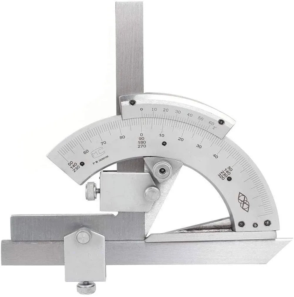 Agile-shop 0-320° Universal Stainless Steel Vernier Bevel Protractor, Precision ...