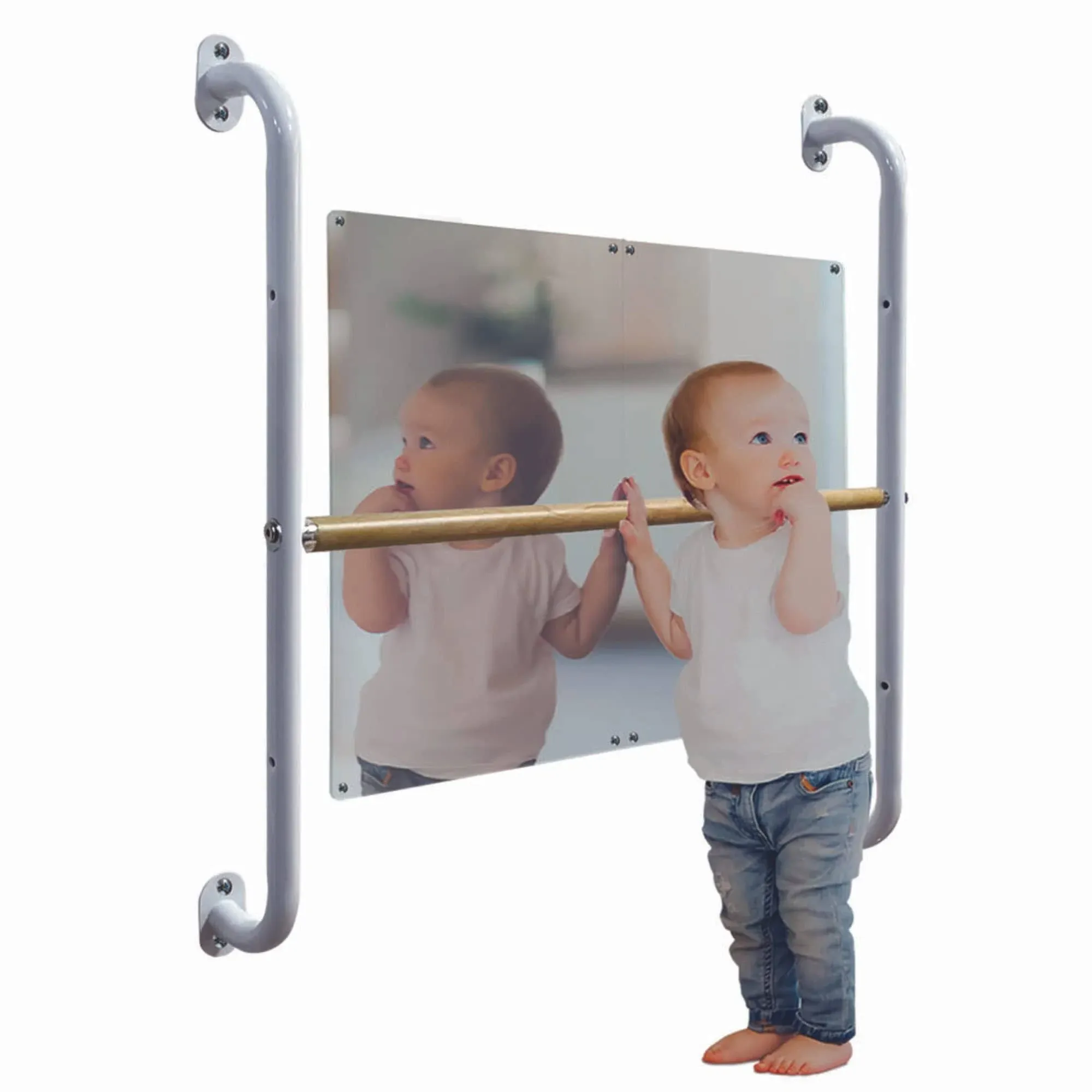 Montessori Coordination Mirror Set - Pull Up Bar and Mirror for Babies, Toddlers ...