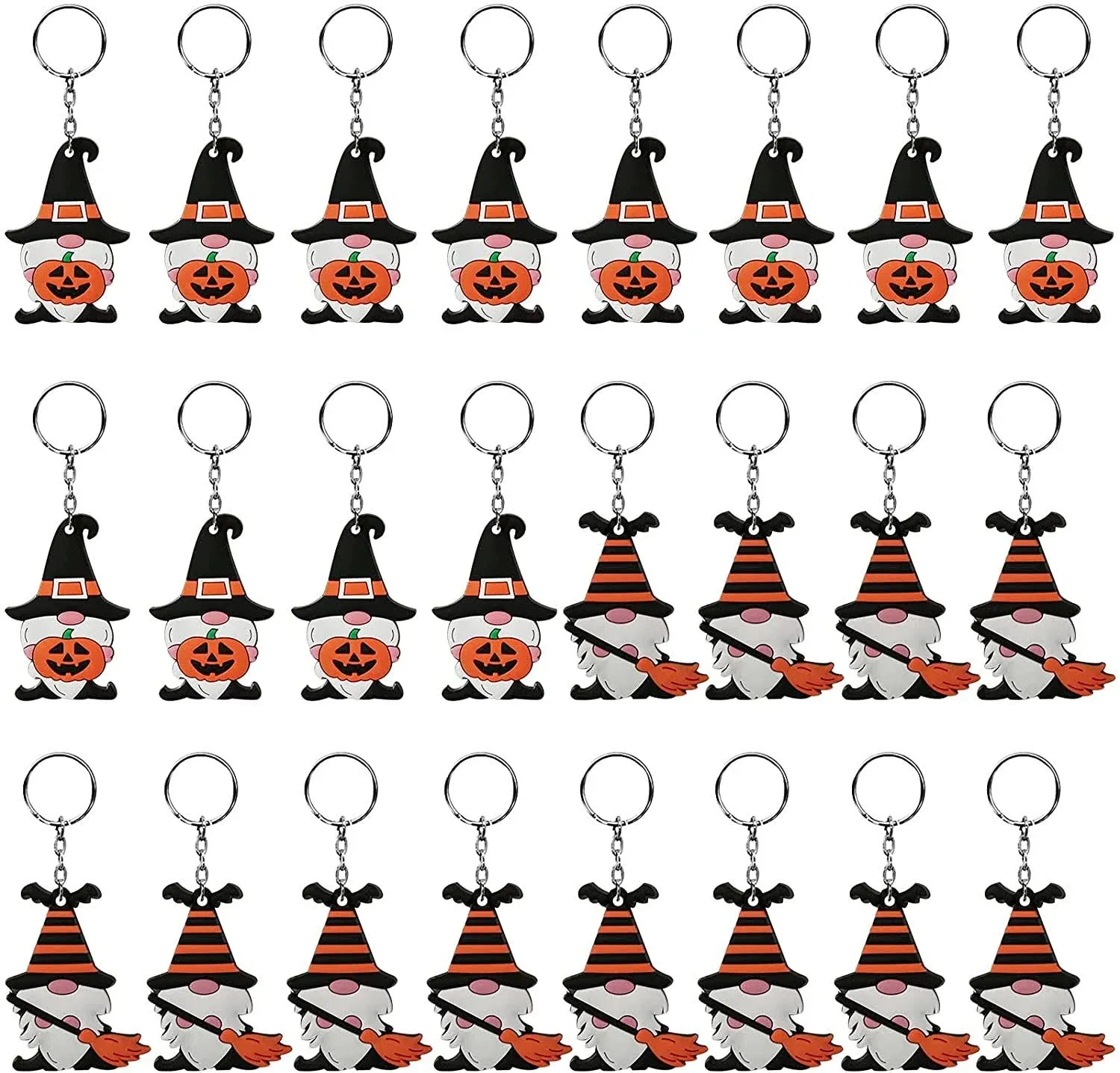 24 Pcs Halloween Gnome Keychains for Halloween Party Favors, Party Bag Fillers, Halloween Gifts