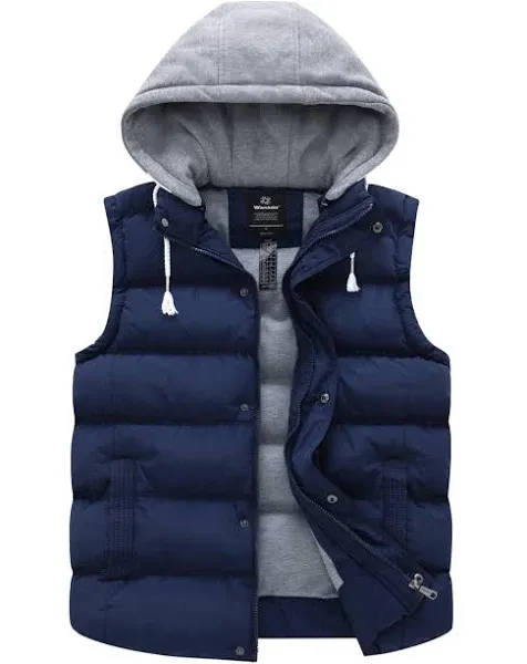 wantdo Women's Quilted Puffer Vest Thicken Warm Winter Coat with Removable Hood